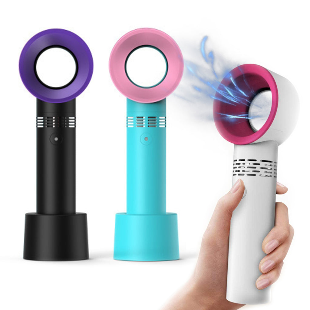 360° Bladeless Desk Fan — USB Rechargeable, Kid-Safe Cooling