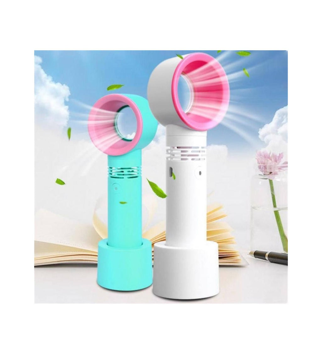360° Bladeless Desk Fan — USB Rechargeable, Kid-Safe Cooling