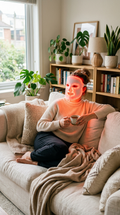 Red Light Therapy Face Mask in use